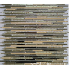 Gold mix silver electroplated glass mosaic tile